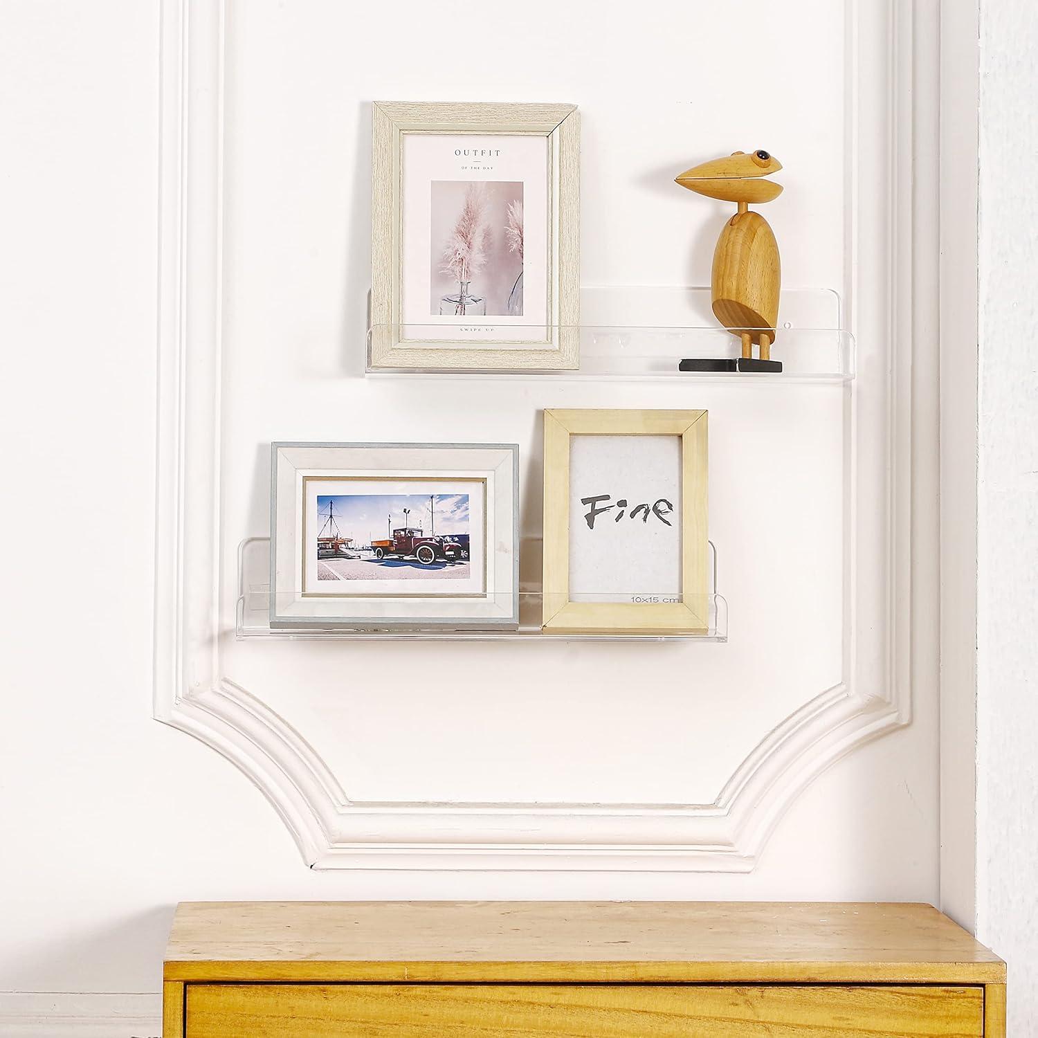 Estante Flotante Acrílico Transparente CY Craft 4 PCS 38.4 cm