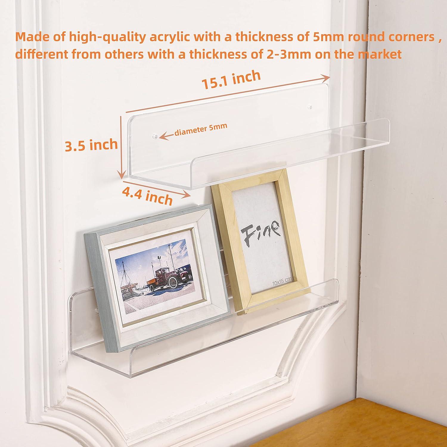 Estante Flotante Acrílico Transparente CY Craft 4 PCS 38.4 cm