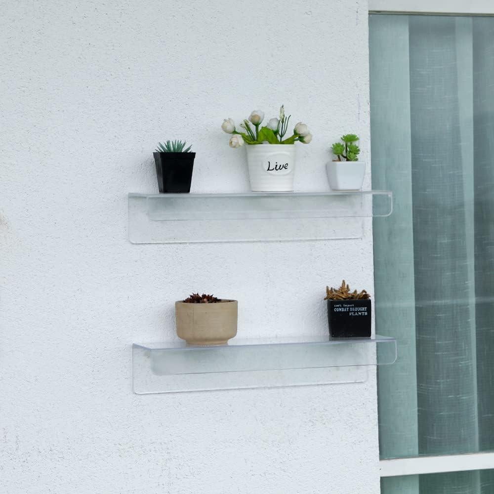 Estante Flotante Acrílico Transparente CY Craft 4 PCS 38.4 cm