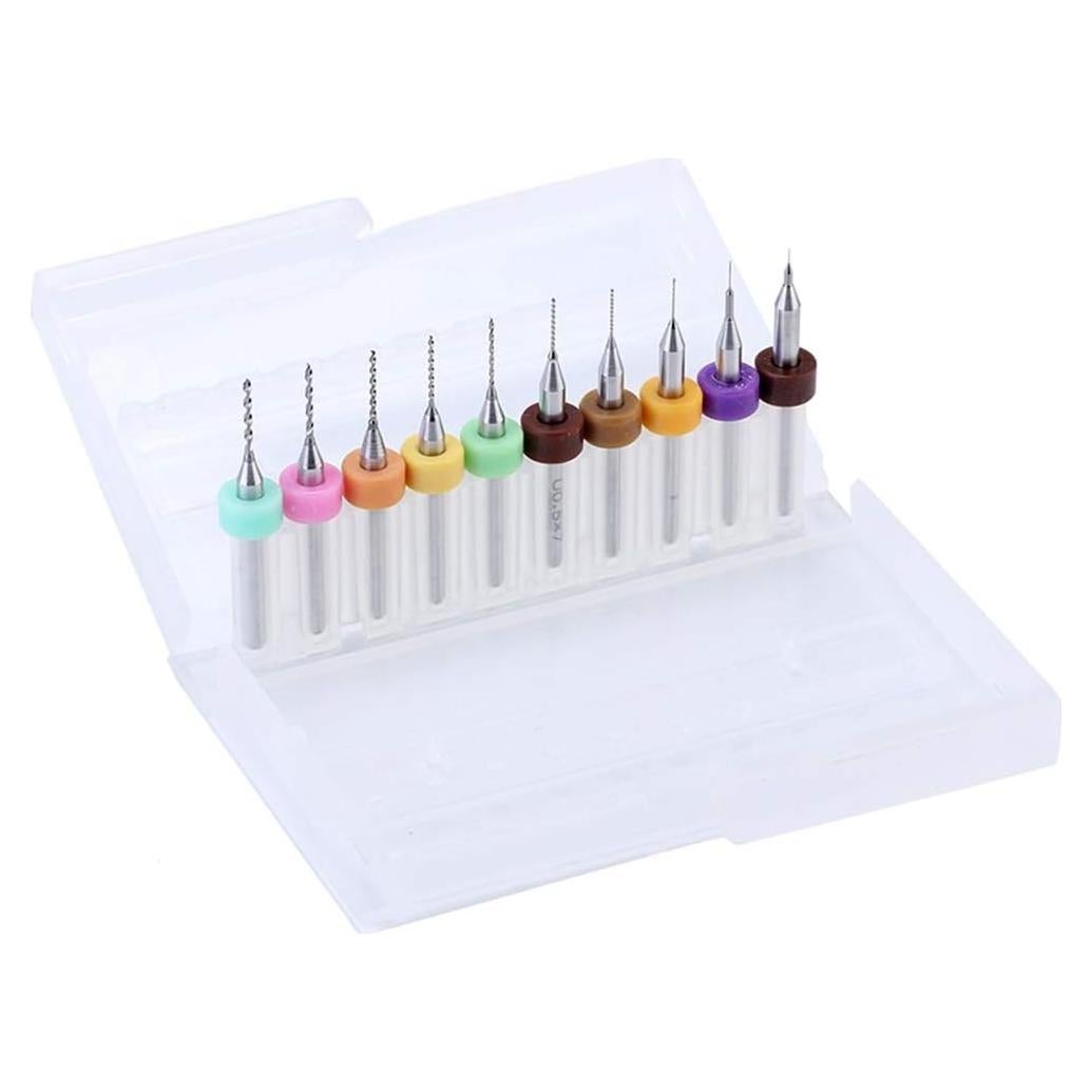 Juego de 10 Brocas de Carburo YXQ 0.1-1.0mm para PCB