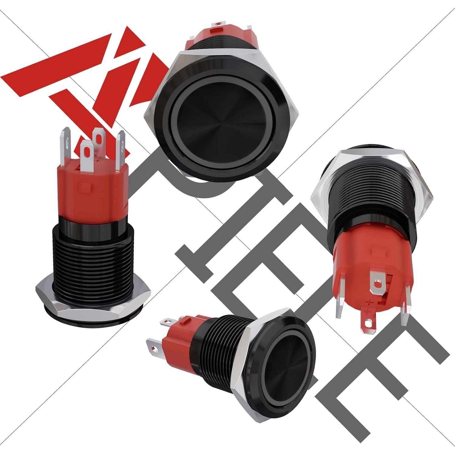 Interruptor Momentáneo LED 10A 19mm APIELE IP65 Azul