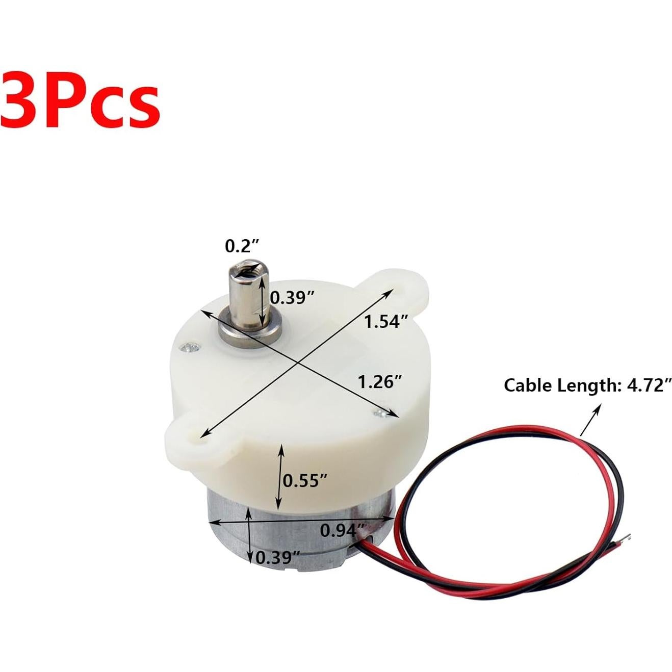 Motor de Reducción DC Micro Antrader 6V 5RPM - 3 Piezas