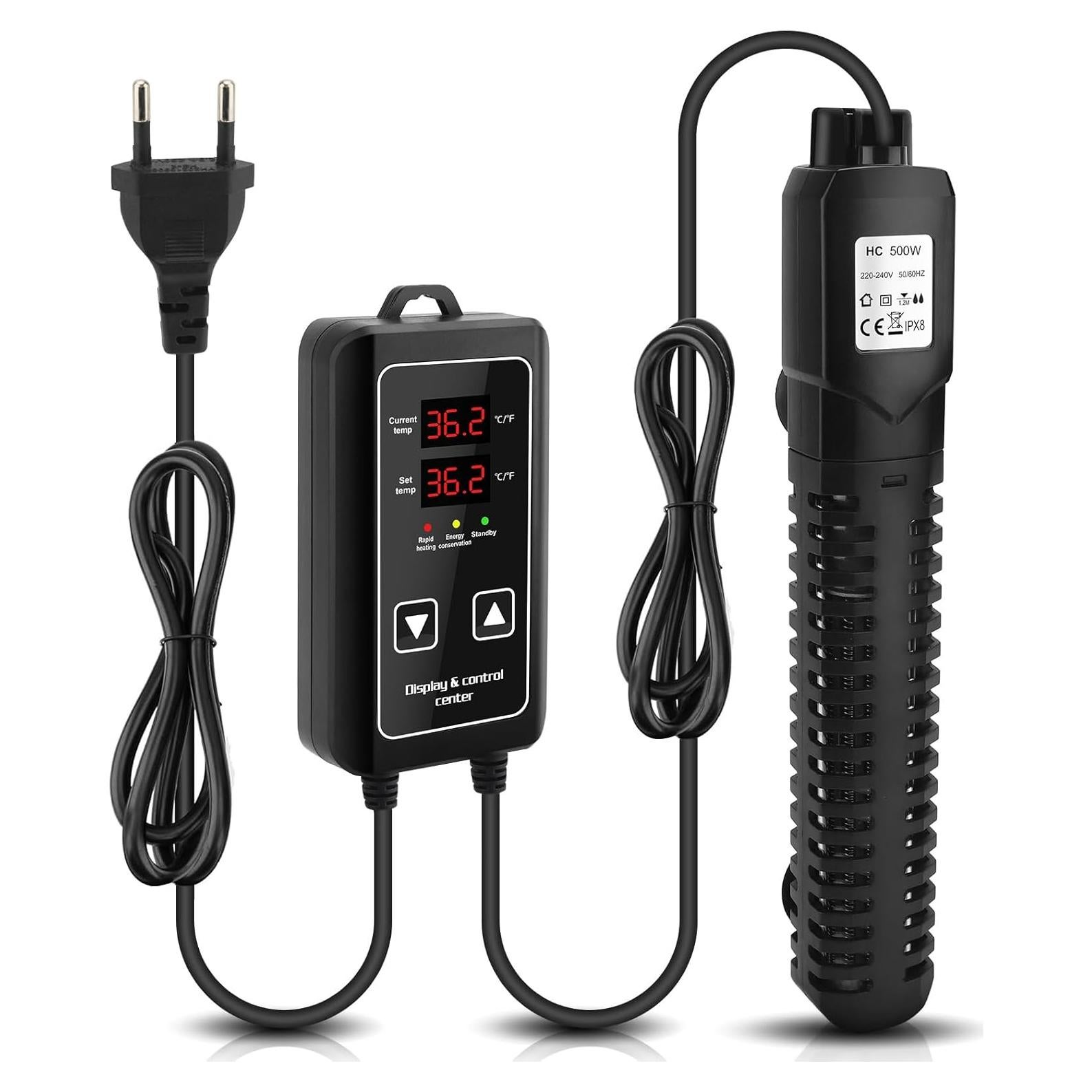 Calentador de Acuario ZESTEFY 500W con Control LED Digital