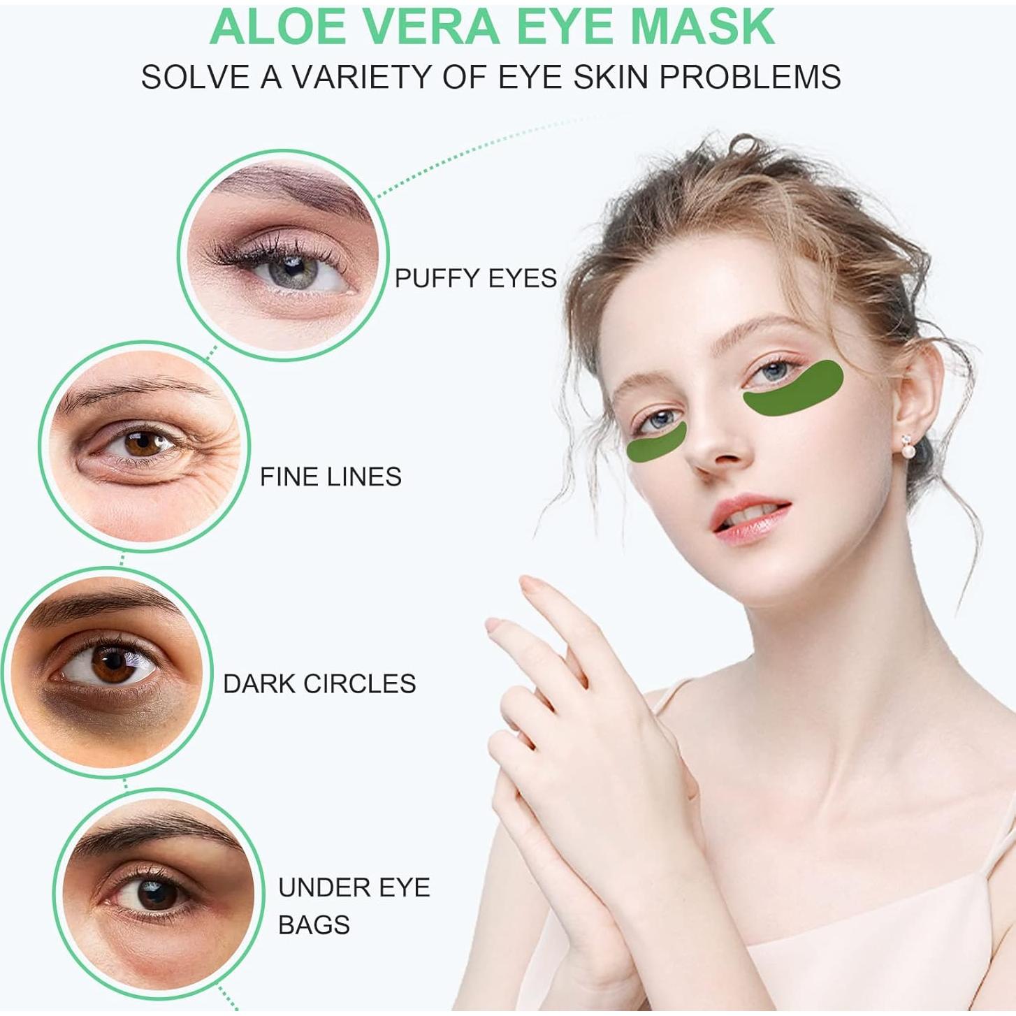 Mascarilla de Ojos Aloe Vera 60 Piezas Hidratante Antienvejecimiento
