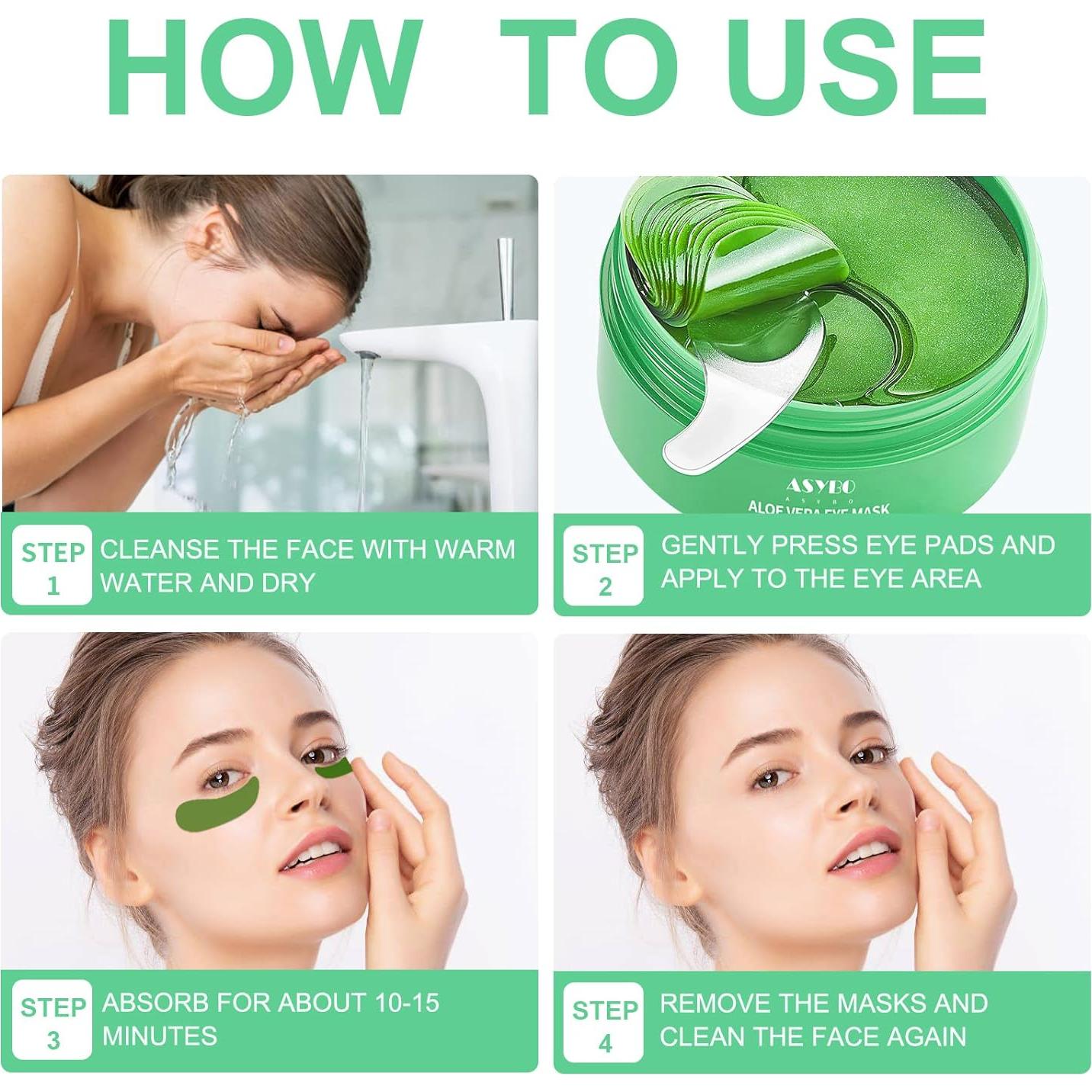 Mascarilla de Ojos Aloe Vera 60 Piezas Hidratante Antienvejecimiento