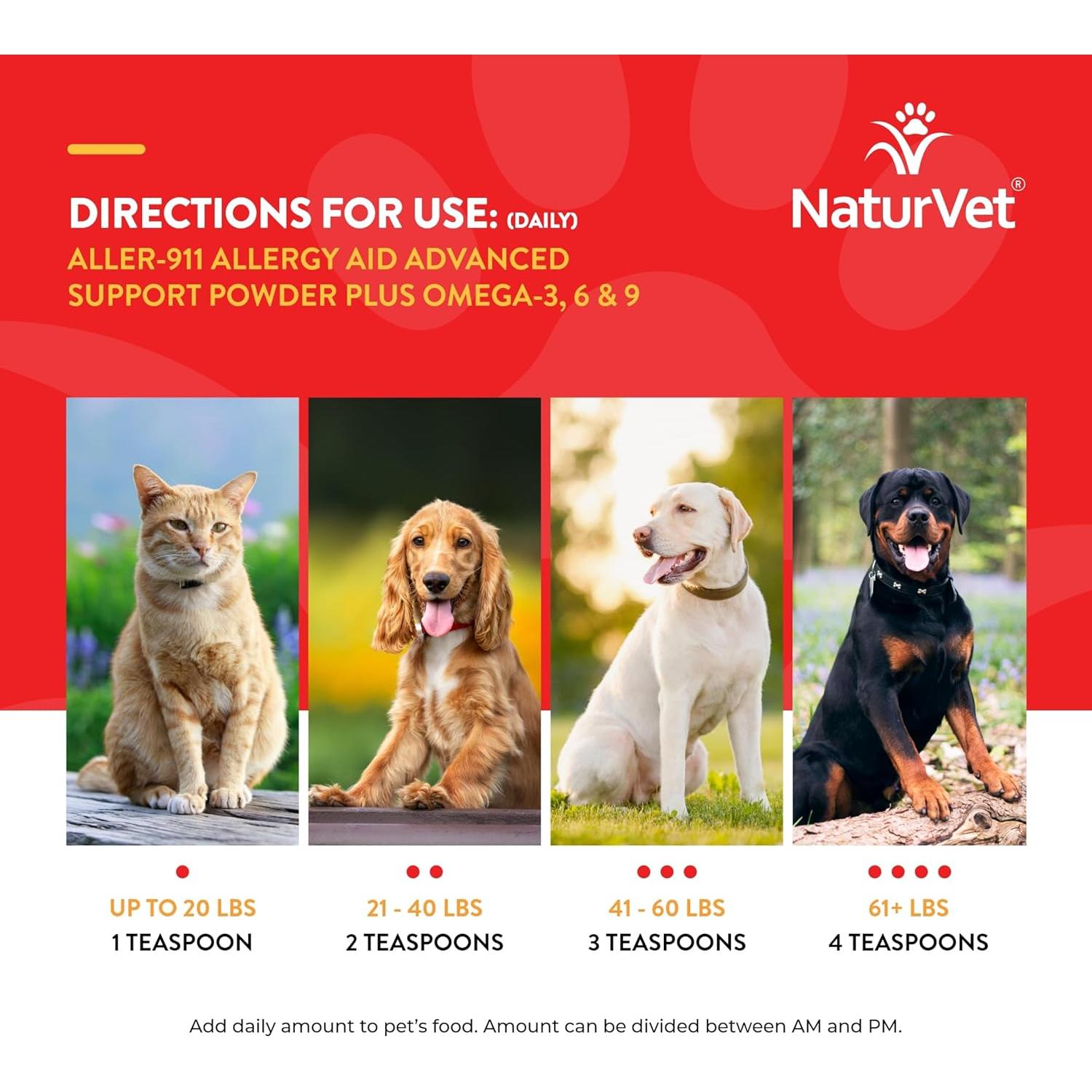 NaturVet Suplemento para Alergias en Polvo 255 g para Perros y Gatos