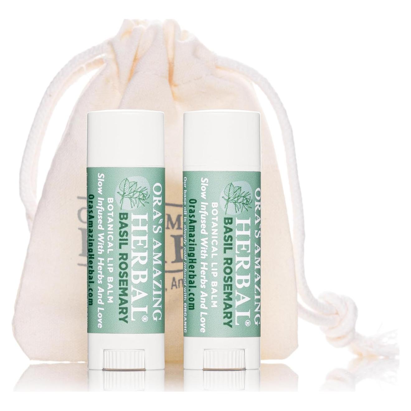 Bálsamo Labial Natural Albahaca Romero 2 Unidades 4.54g