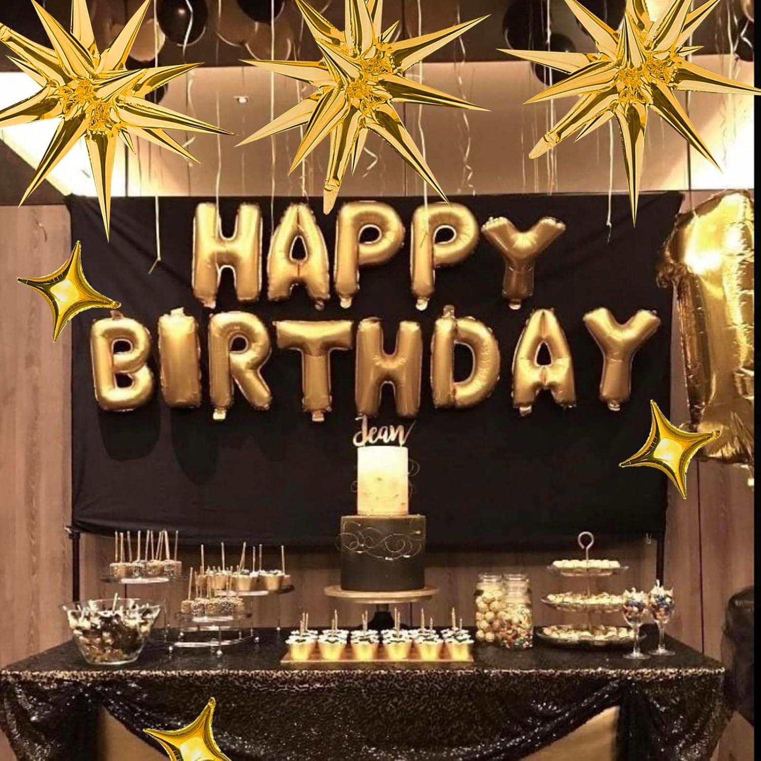 Kit de Globos de Foil Estrella Dorada - 16 Piezas para Fiestas