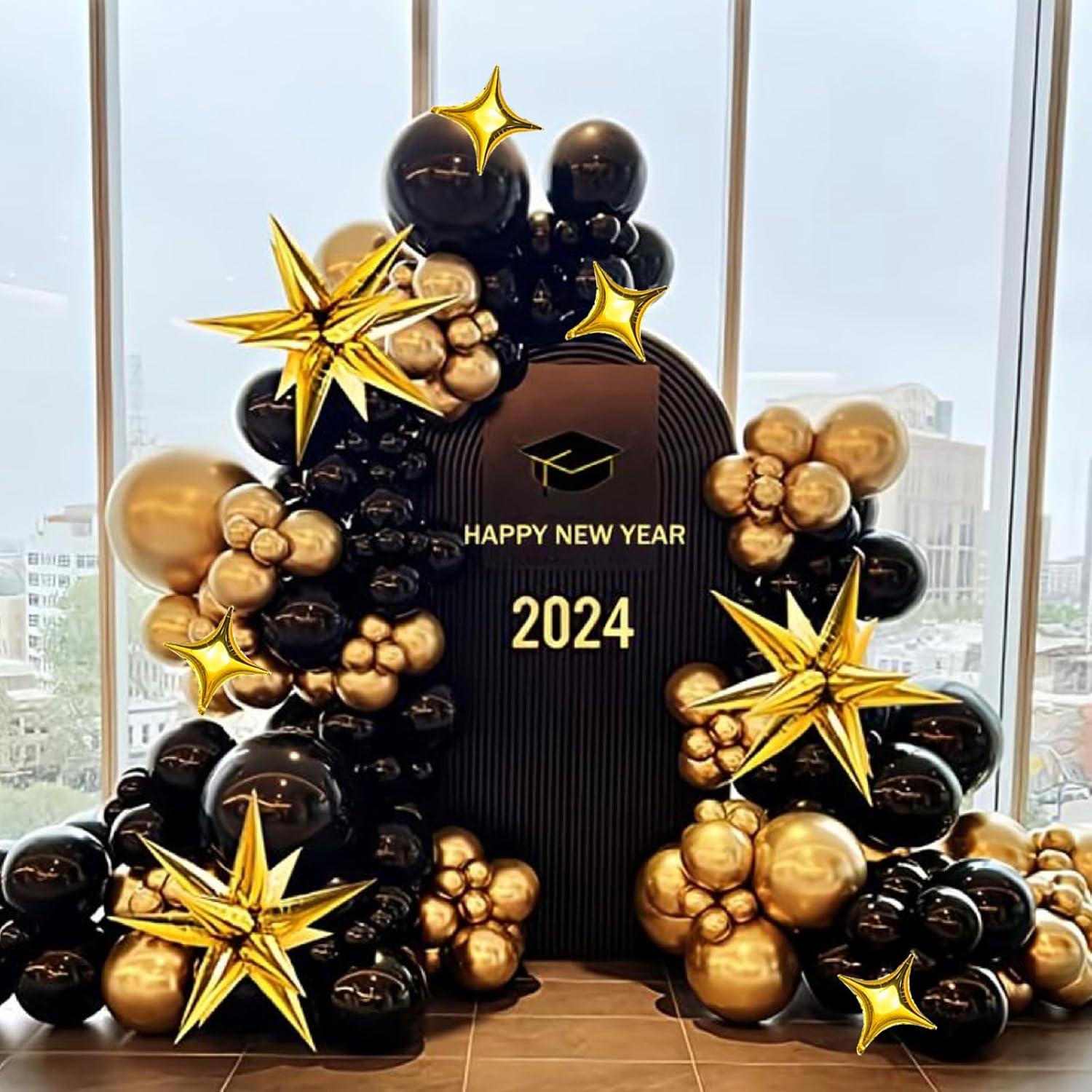 Kit de Globos de Foil Estrella Dorada - 16 Piezas para Fiestas