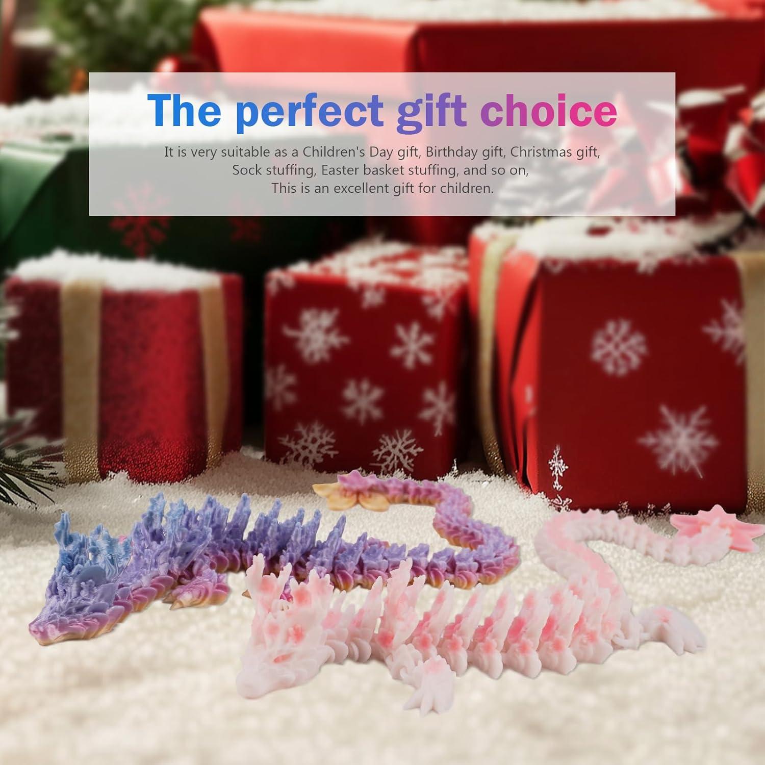 Dragón Articulado Impreso en 3D Cinderwing3D 30.48 cm Flor de Cerezo