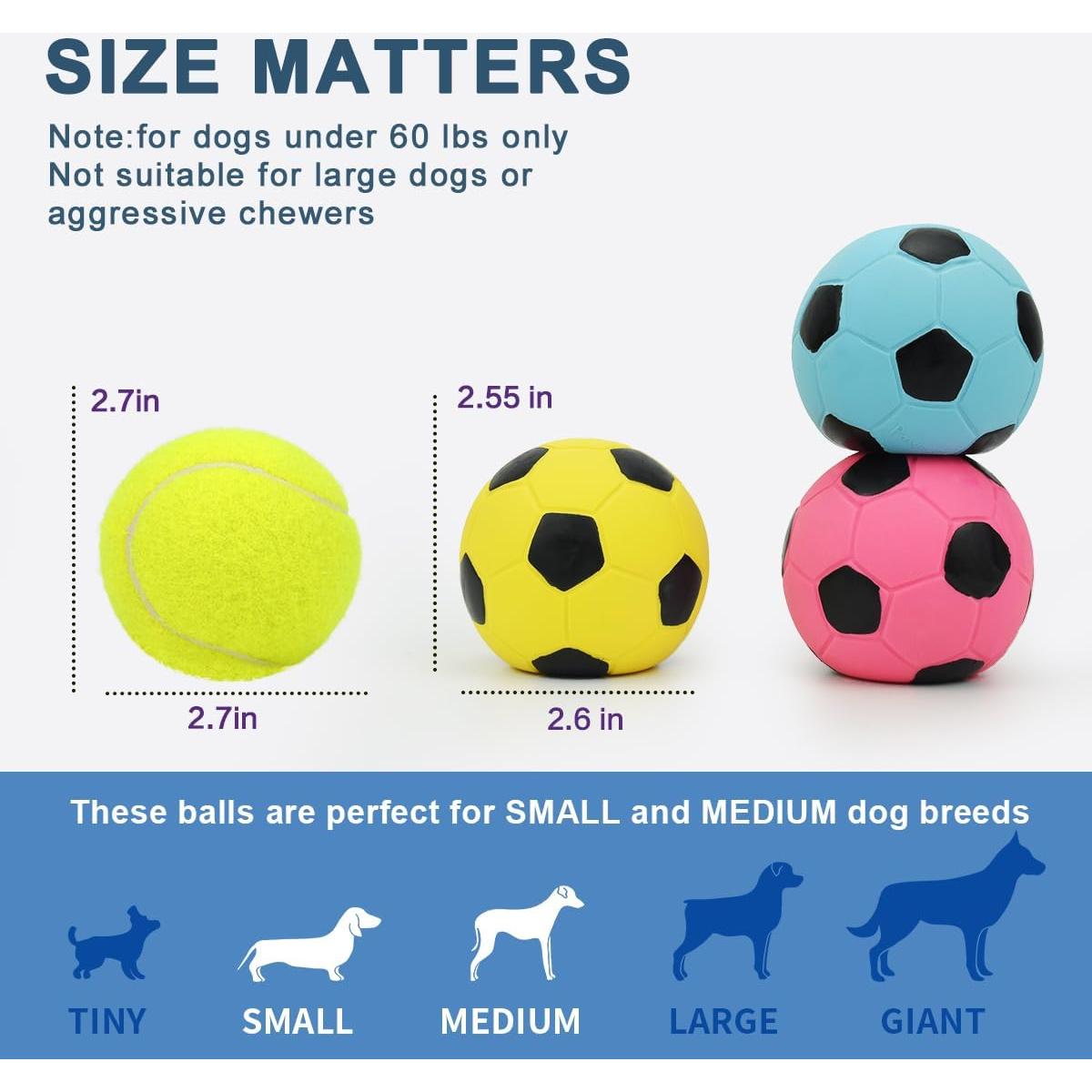 Pelotas Squeaky para Perros Pawdoer - 3 Unidades 6.6 cm