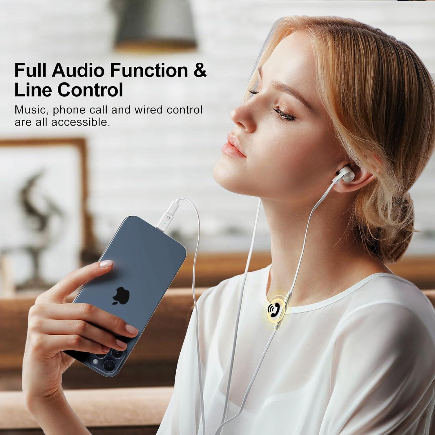 Adaptador de Auriculares Lightning a USB C TiMOVO Blanco