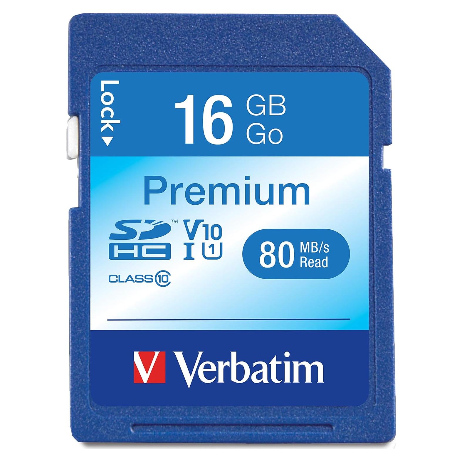 Tarjeta de Memoria SDHC Verbatim 16GB UHS-I V10 Clase 10