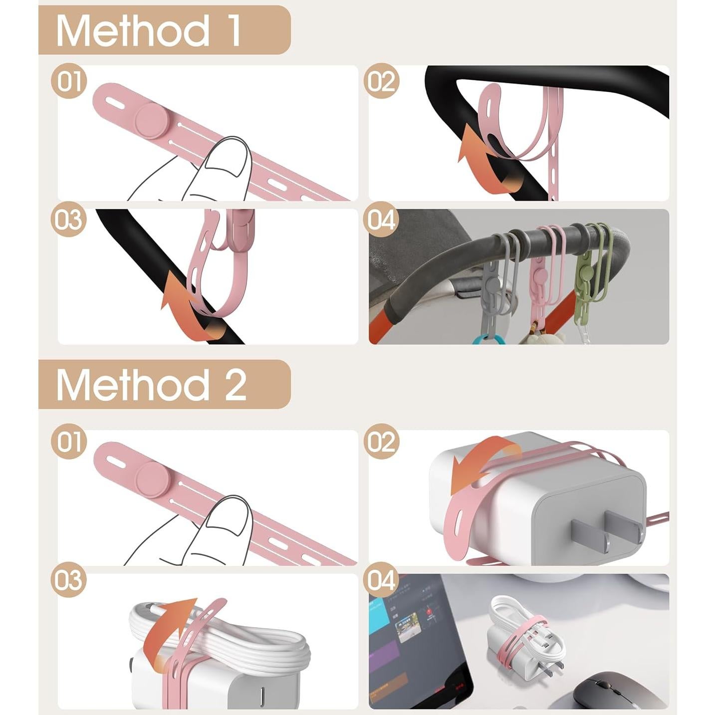 Sujetacables de Silicona Nearockle 15 Piezas Multicolor