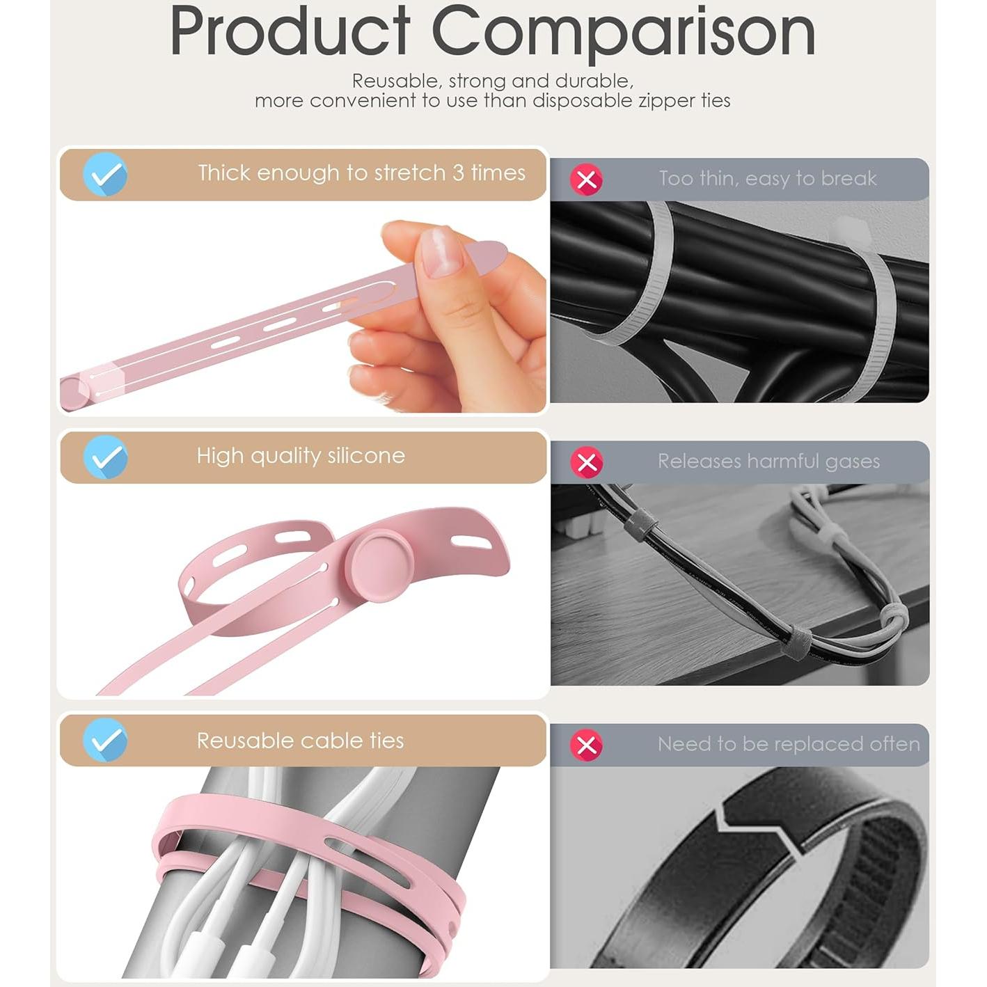 Sujetacables de Silicona Nearockle 15 Piezas Multicolor