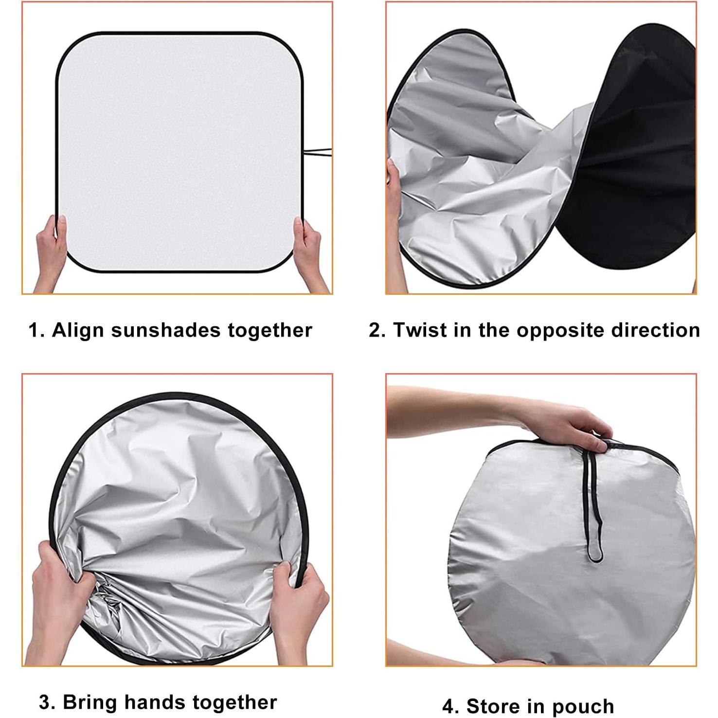 Protector Solar Reflectante Kewucn 2 PCS 73.66x60.96cm Plata