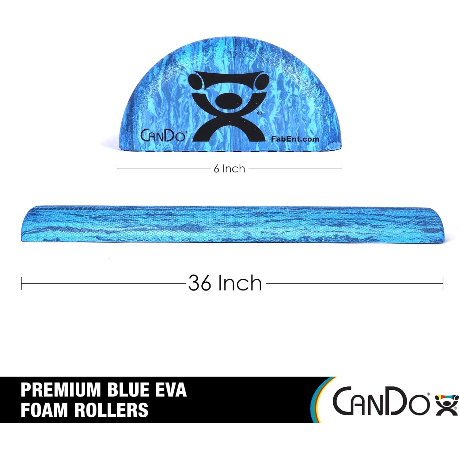 Rodillo de Espuma EVA CanDo 15x91 cm Semi Redondo Azul Mármol