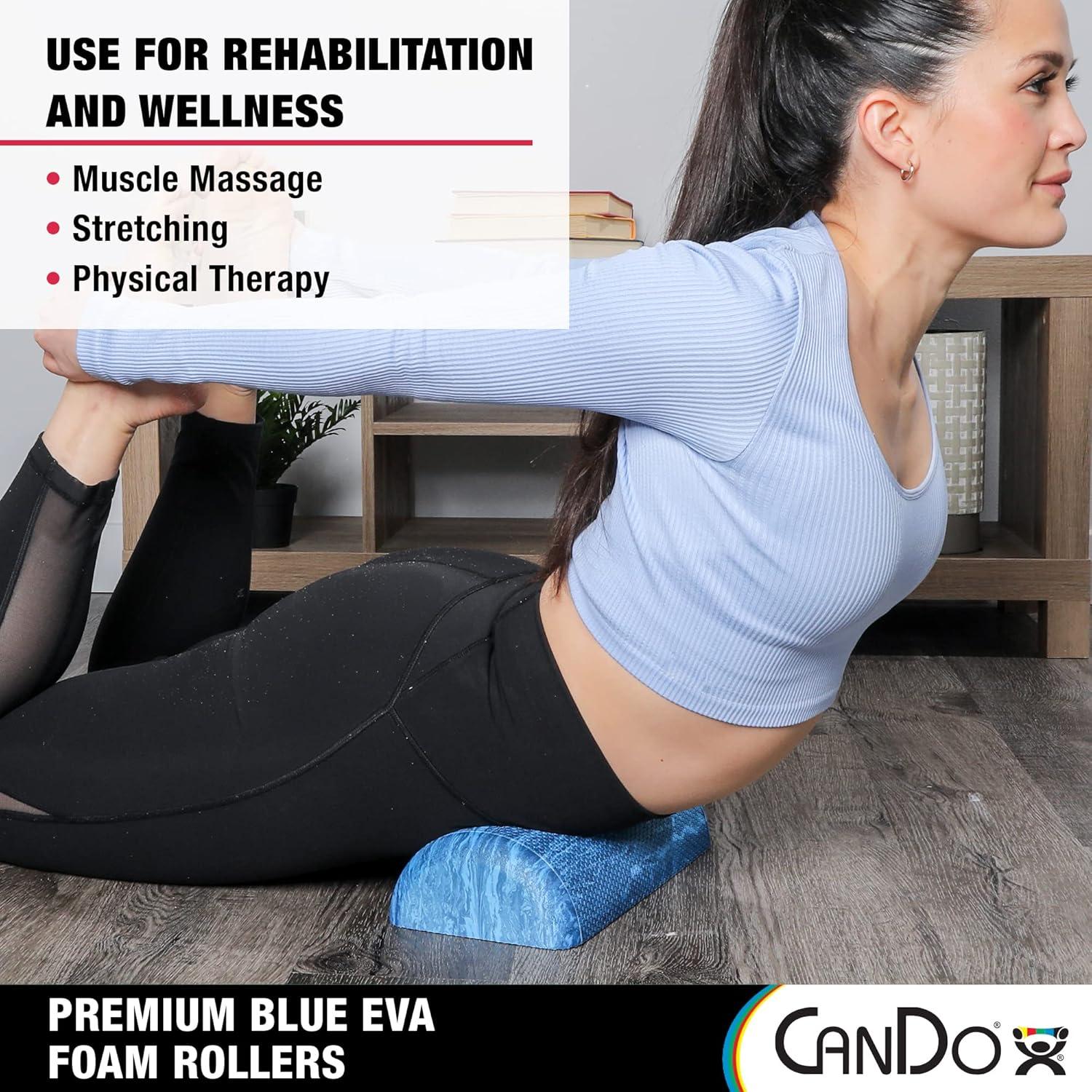 Rodillo de Espuma EVA CanDo 15x91 cm Semi Redondo Azul Mármol