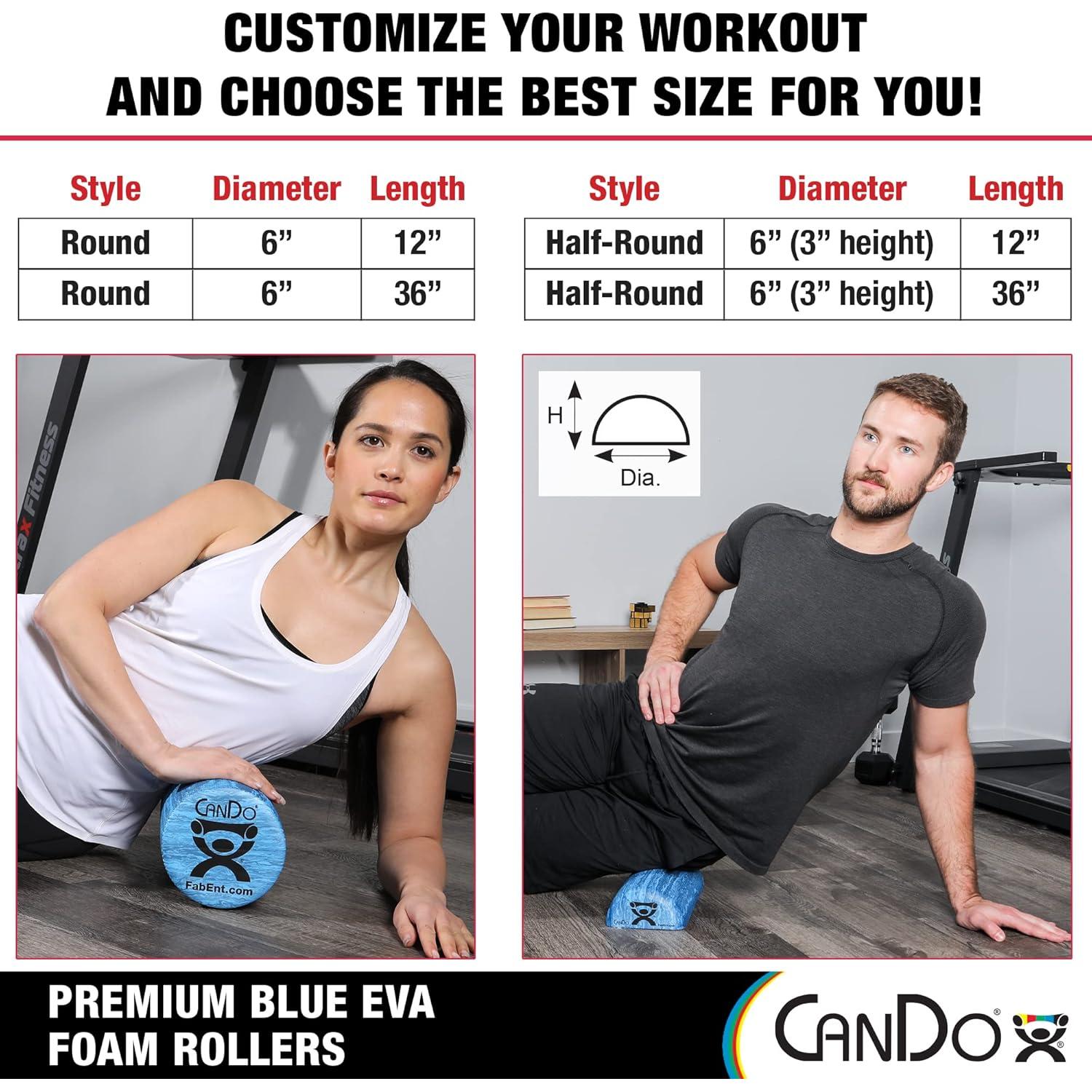 Rodillo de Espuma EVA CanDo 15x91 cm Semi Redondo Azul Mármol