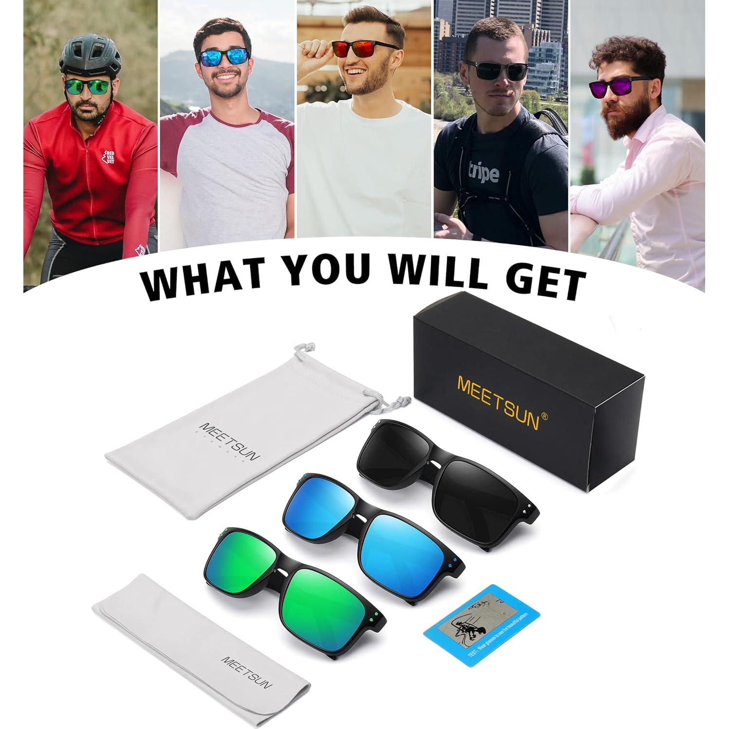 Gafas de sol polarizadas MEETSUN 3 en 1 UV400 para deportes