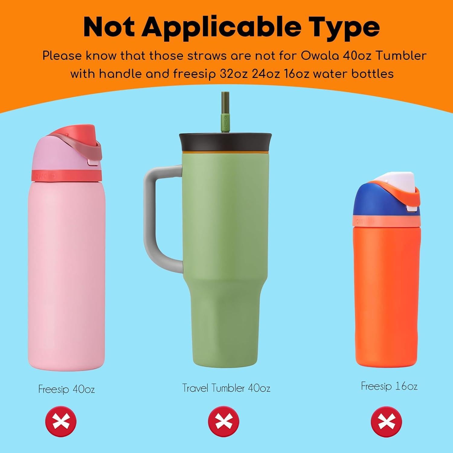 Popotes de Acero Inoxidable ALINK para Botellas Owala 24oz 32oz