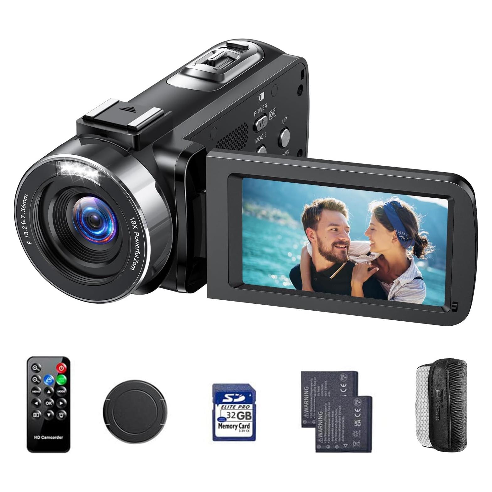 Cámara de Video 4K CAMWORLD AC13 42MP 18X Zoom con LED