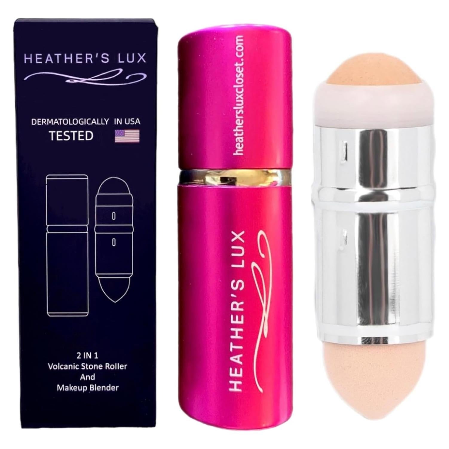 Rodillo Facial Lux de Heather 2 en 1 para Piel Grasa - Oro 24K