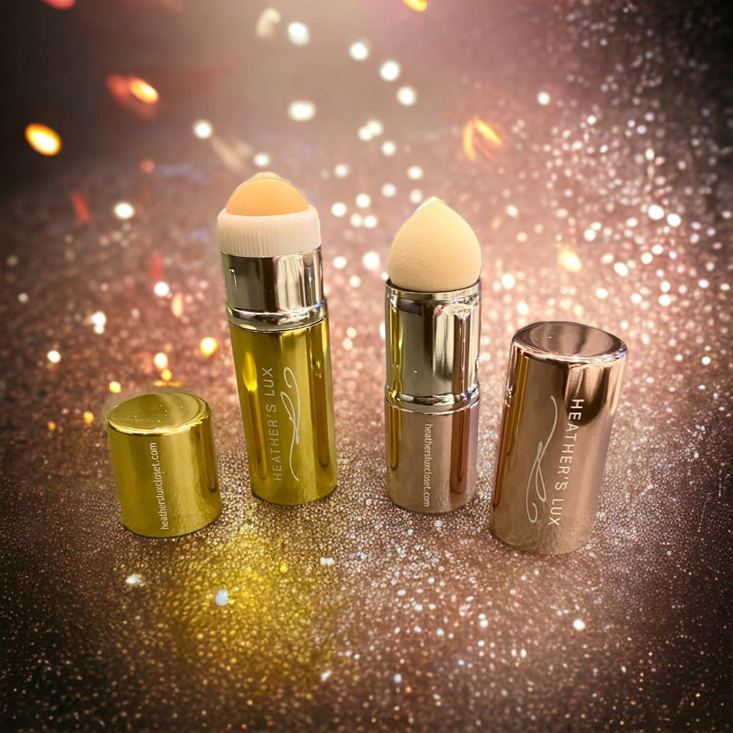 Rodillo Facial Lux de Heather 2 en 1 para Piel Grasa - Oro 24K