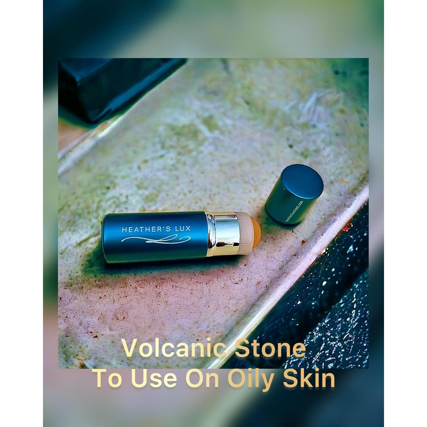 Rodillo Facial Lux de Heather 2 en 1 para Piel Grasa - Oro 24K