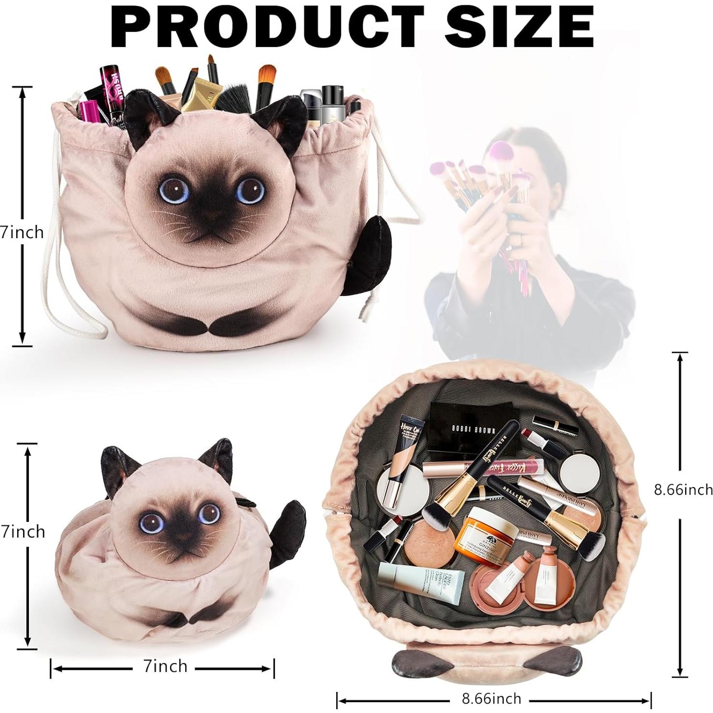 Bolsa de Maquillaje de Gato Openhahaha - 2 Pack, 22.86 cm
