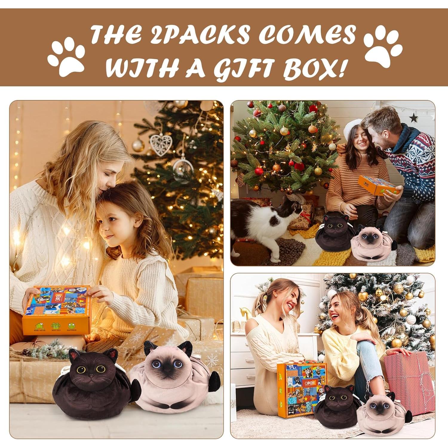 Bolsa de Maquillaje de Gato Openhahaha - 2 Pack, 22.86 cm