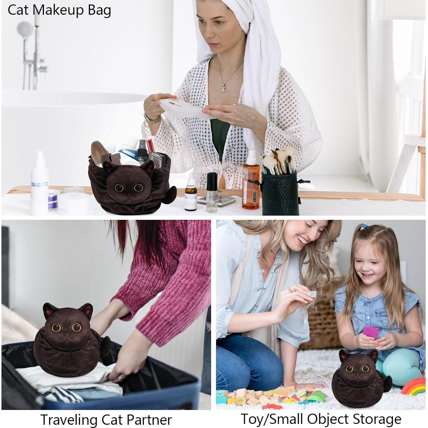 Bolsa de Maquillaje de Gato Openhahaha - 2 Pack, 22.86 cm