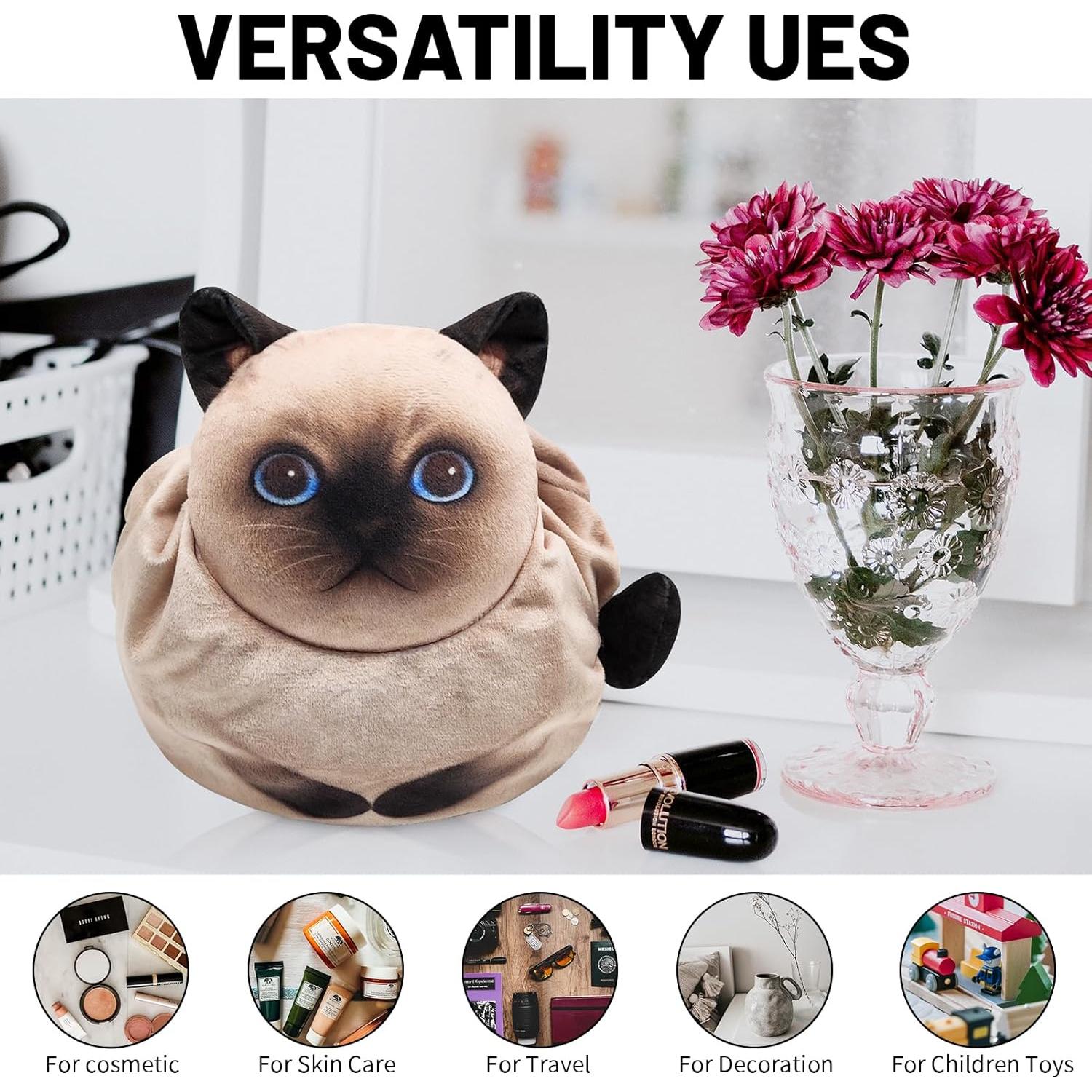 Bolsa de Maquillaje de Gato Openhahaha - 2 Pack, 22.86 cm