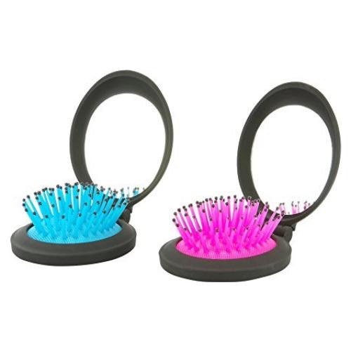 Juego de Cepillos Plegables NuAngela con Espejo - 2 Piezas