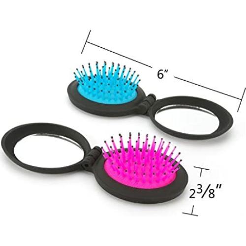 Juego de Cepillos Plegables NuAngela con Espejo - 2 Piezas