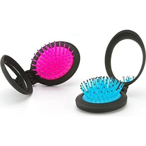 Juego de Cepillos Plegables NuAngela con Espejo - 2 Piezas