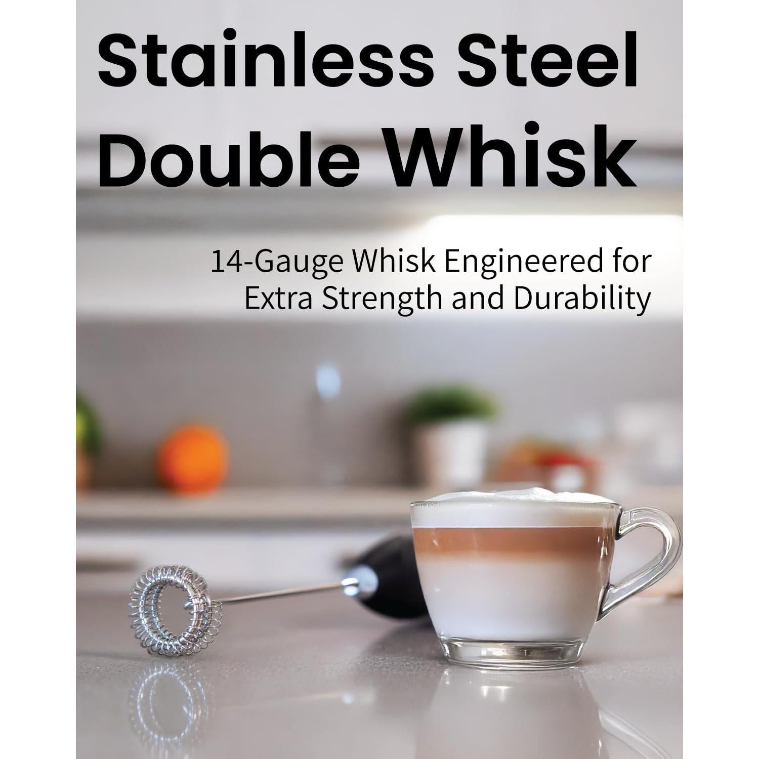 Espumador de Leche Eléctrico Elementi - Batidor de Mano 10W Negro