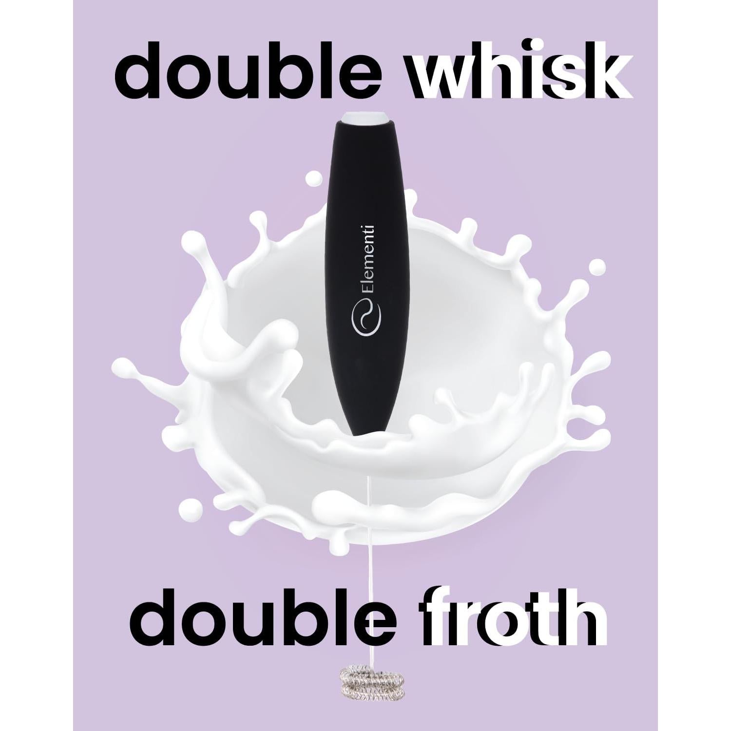 Espumador de Leche Eléctrico Elementi - Batidor de Mano 10W Negro