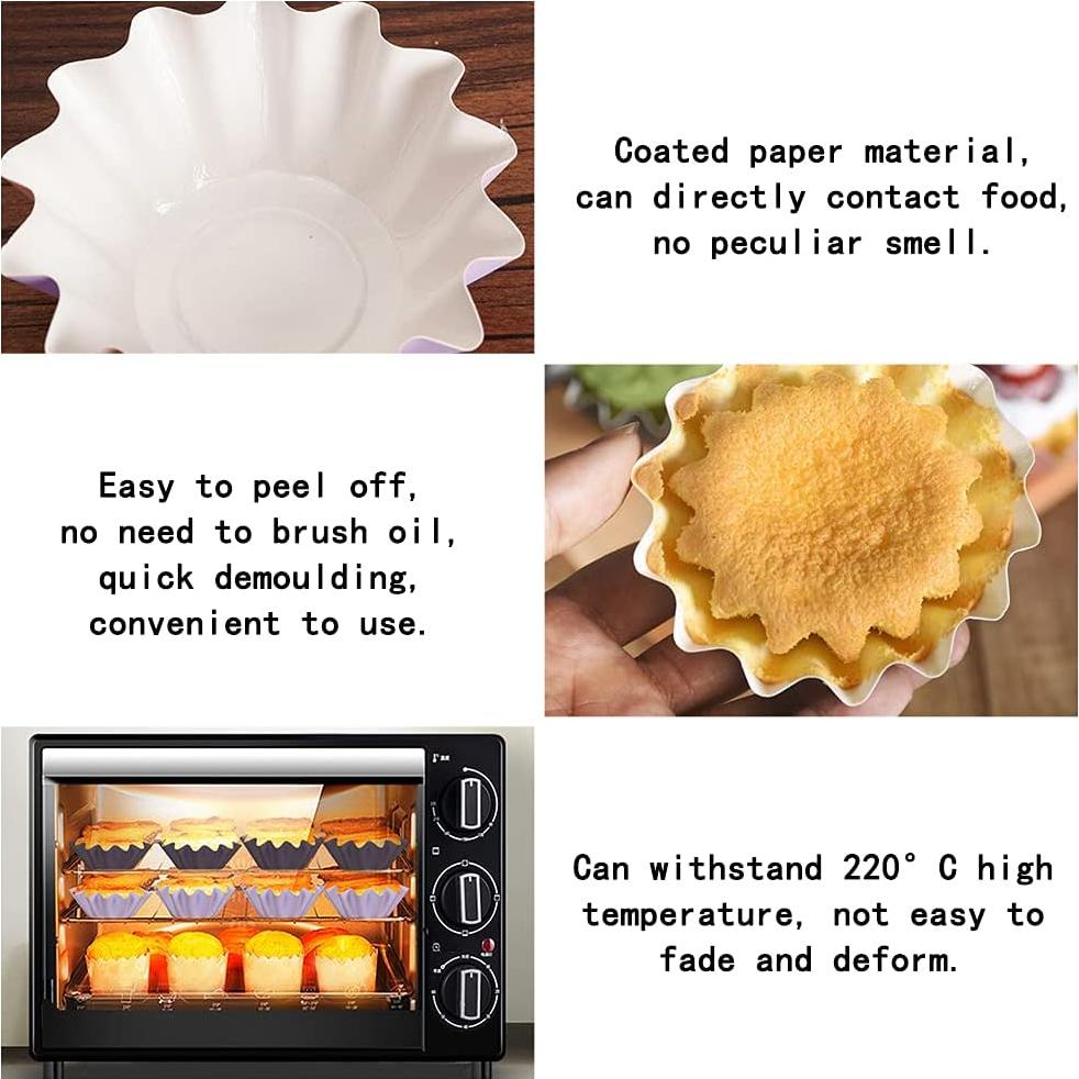 100 Moldes para Hornear Cupcakes TIE-DailyNec Papel Recubierto