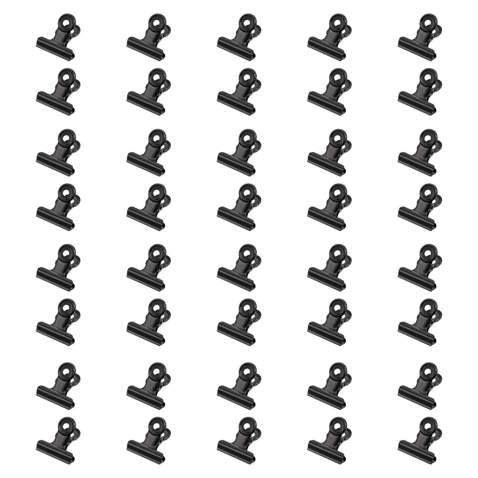 Paquete de 40 Clips de Metal Gejoy 2.54 cm Negro