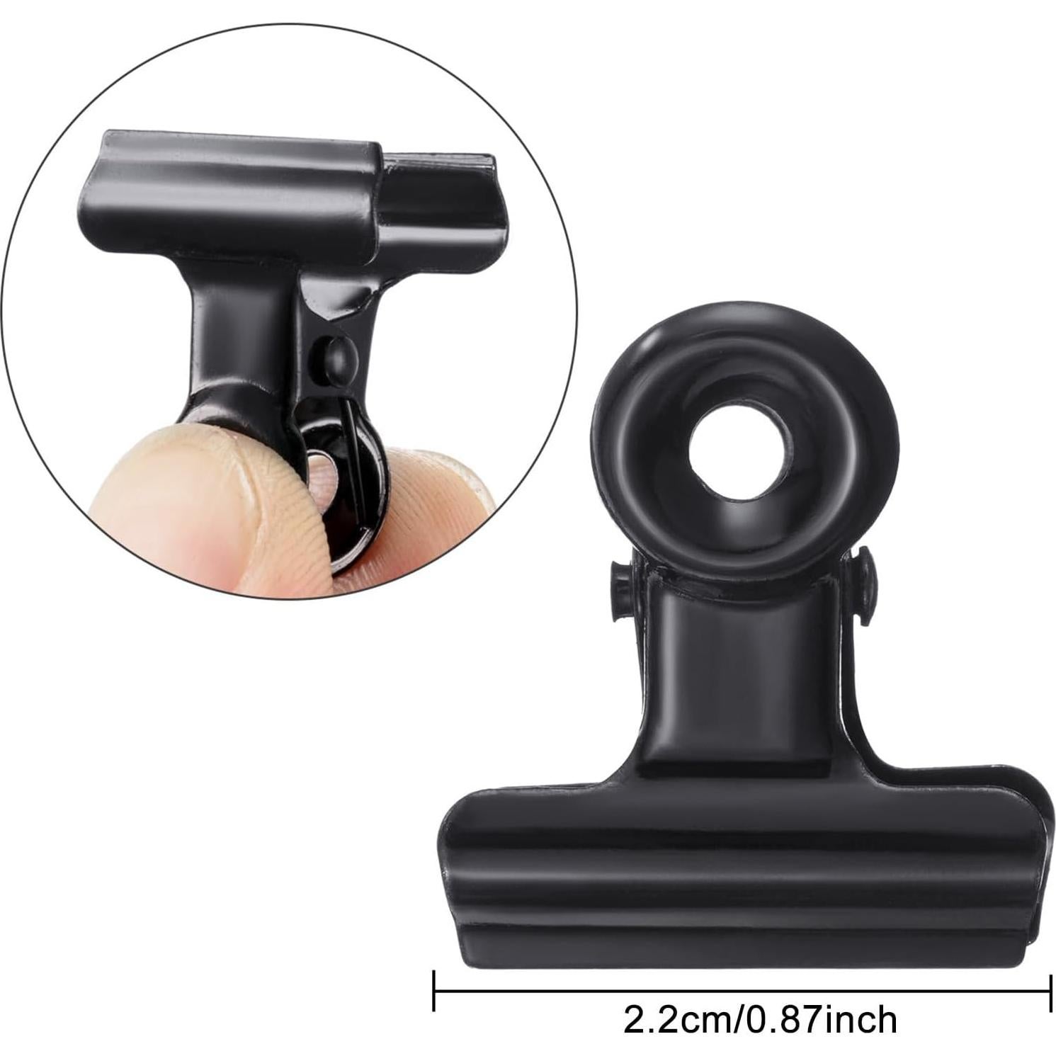 Paquete de 40 Clips de Metal Gejoy 2.54 cm Negro
