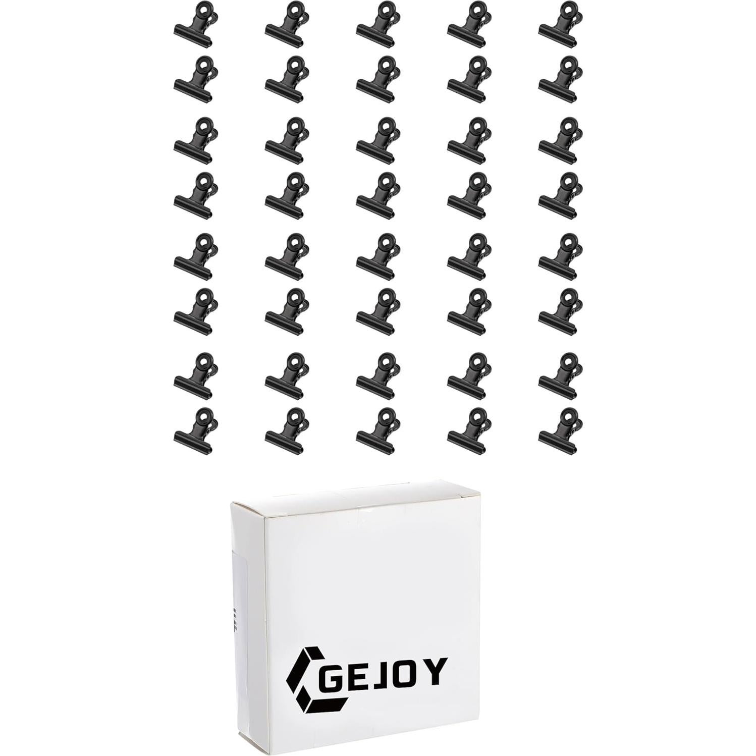Paquete de 40 Clips de Metal Gejoy 2.54 cm Negro