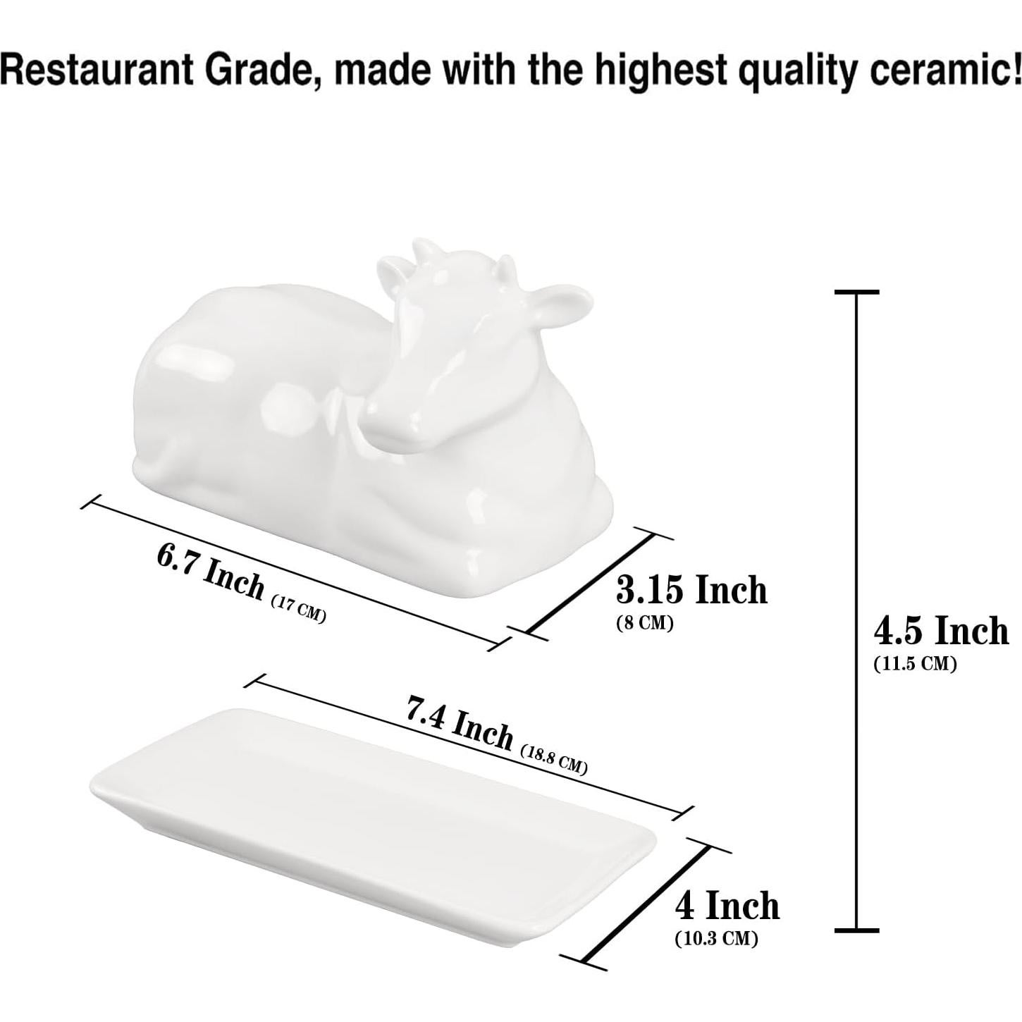 Plato de Mantequilla de Porcelana con Tapa 18.8 cm LIUYWYHCF