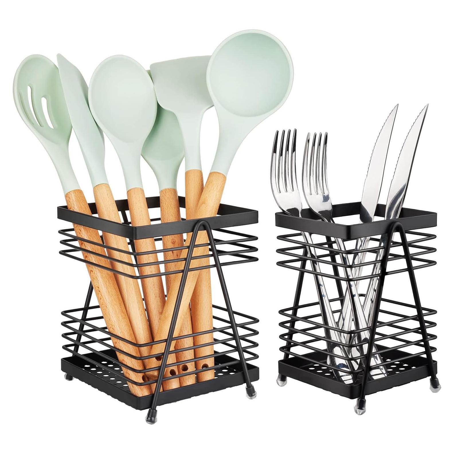 Soporte de Utensilios RedCall para Encimera Negro Mate - 2 Piezas