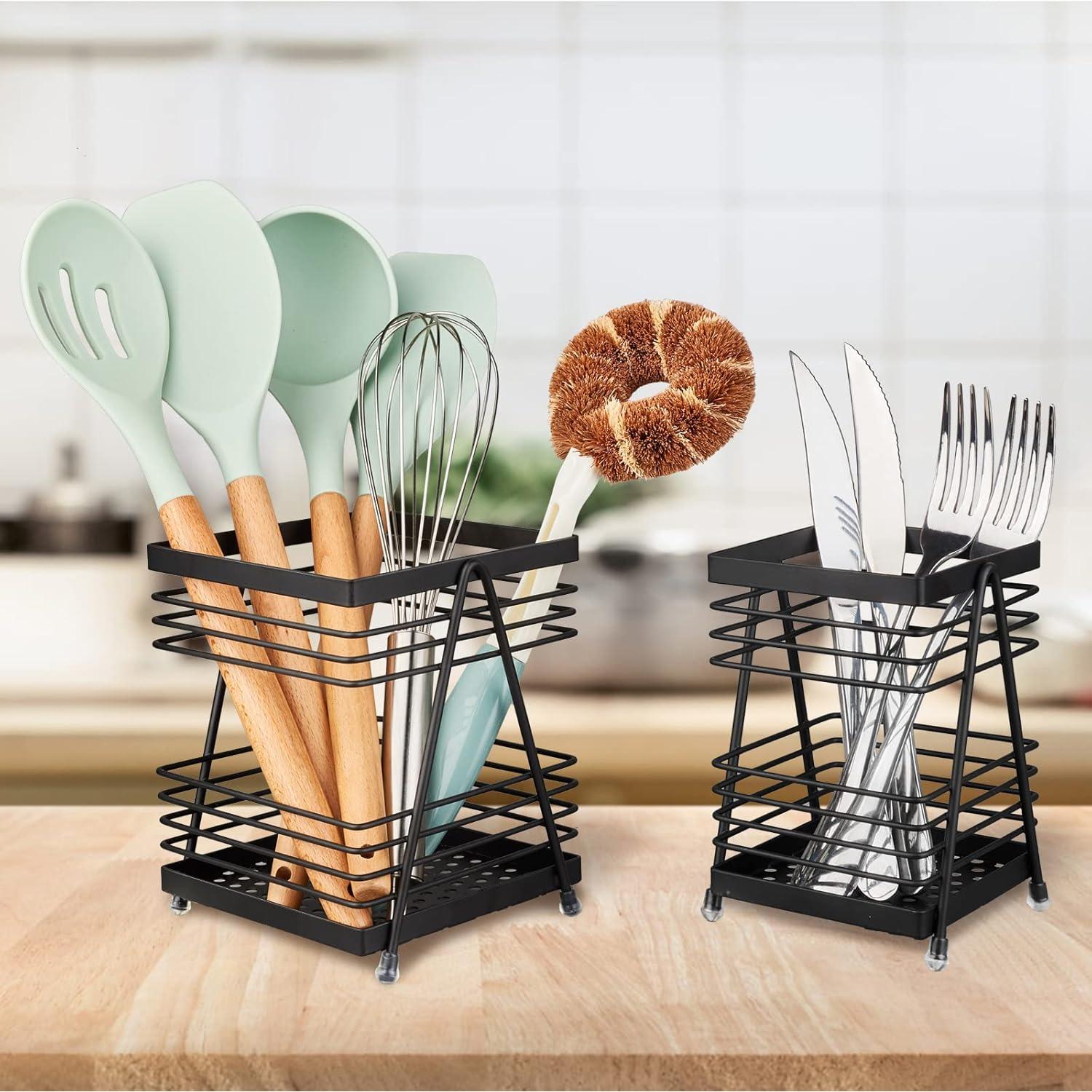 Soporte de Utensilios RedCall para Encimera Negro Mate - 2 Piezas