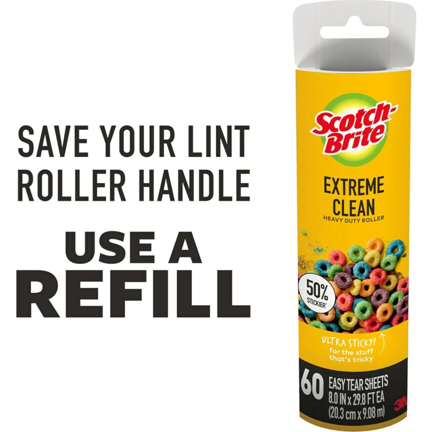 Rodillo de Pelusa Scotch-Brite 50% Más Pegajoso 60 Hojas