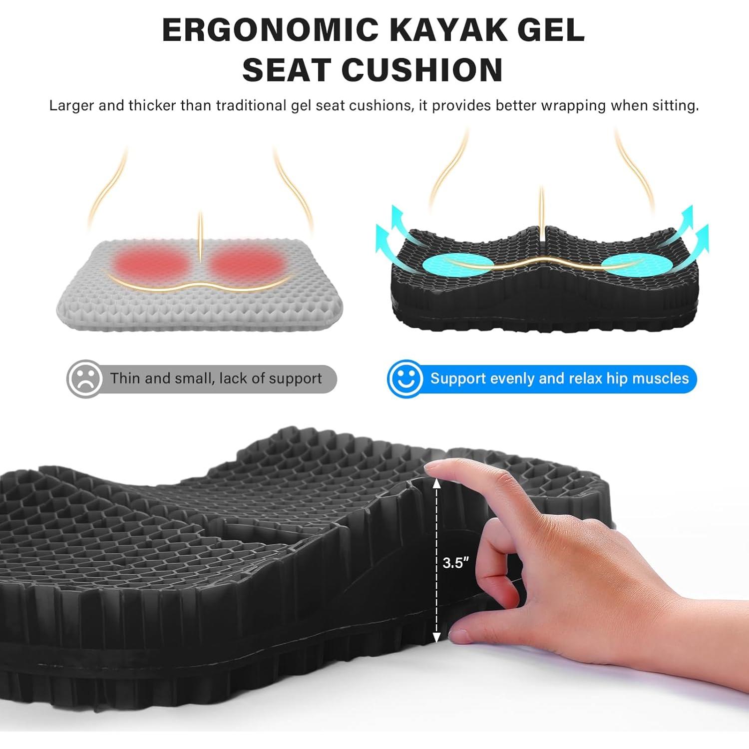 Cojín de Asiento de Gel Bilbear para Kayak y Canoa 42x35cm