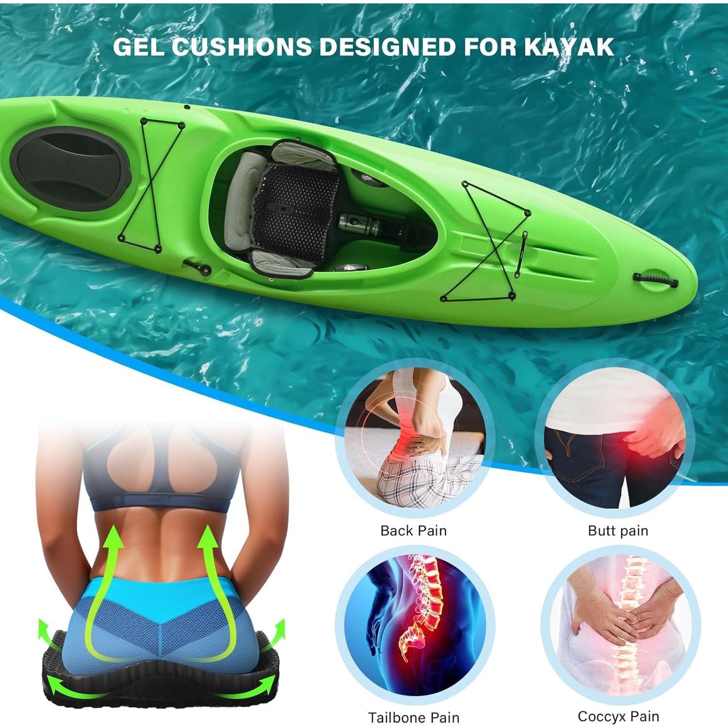 Cojín de Asiento de Gel Bilbear para Kayak y Canoa 42x35cm