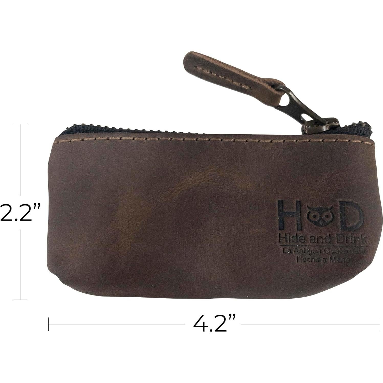 Estuche de Llaves y Monedas de Cuero Hide & Drink Marrón