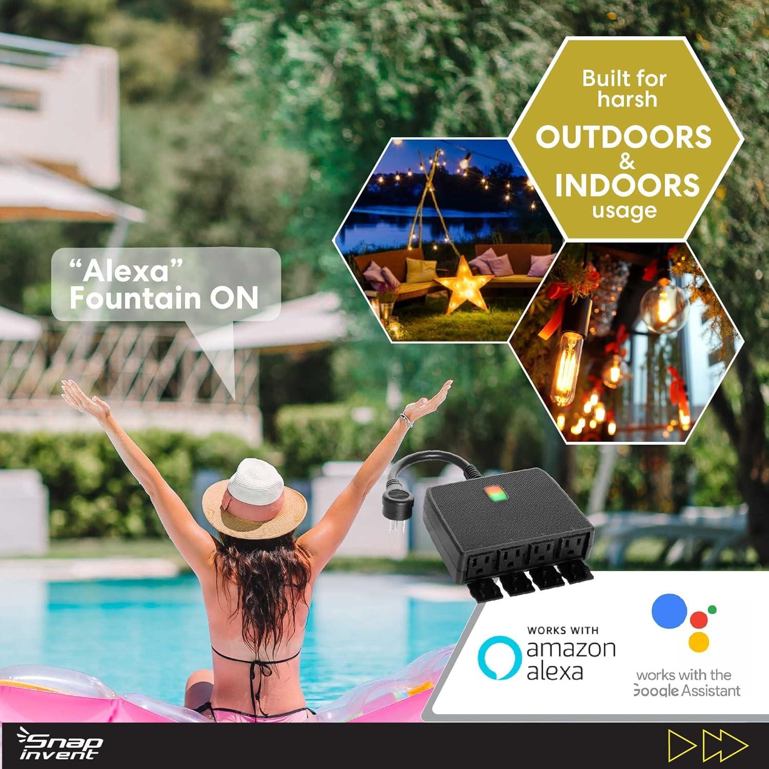 Enchufe inteligente exterior WiFi 4 salidas IP44 resistente